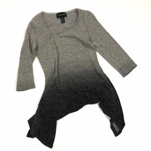 Frank Lyman | Gray Gradient 3/4 Sleeve Tunic Top